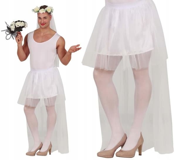 Hvid Tutu-nederdel til bruden, polterabend, karneval, 80 cm