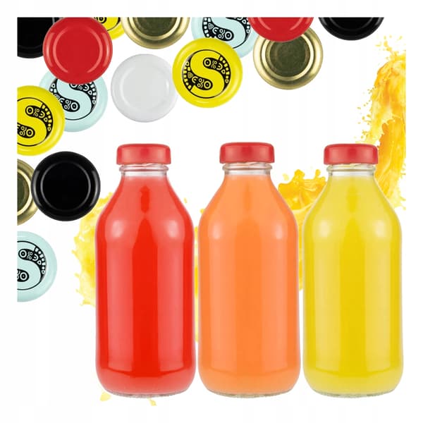 50x Glasflaskor för juice 330ml juicekonserver juicesirap