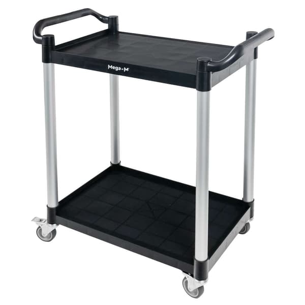 Mega-M servervogn 2-hyldestativ sort 80x40x95 cm
