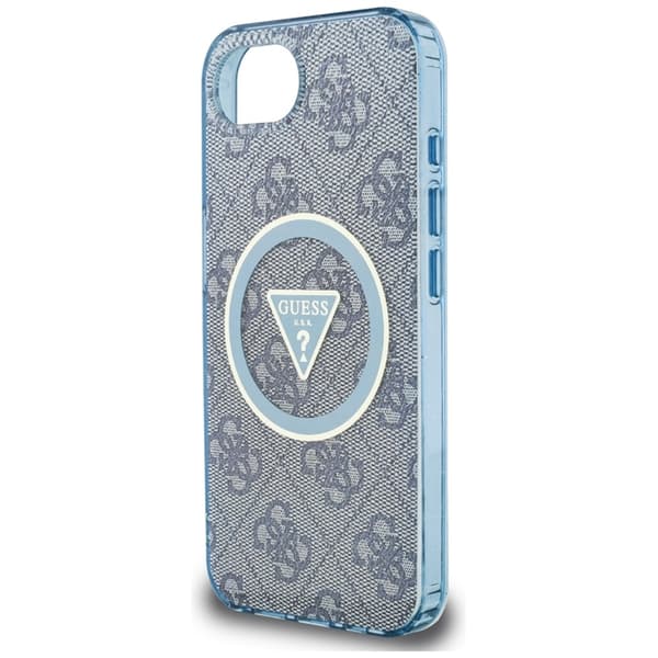 Guess IML Metal Glitter 4G Circle Triangle MagSafe - iPhone 16e cover (blå)