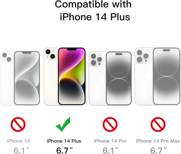 HÅRDT SILIKONEETUG TIL APPLE IPHONE 14 PLUS 6,70" SORT LYSTYND