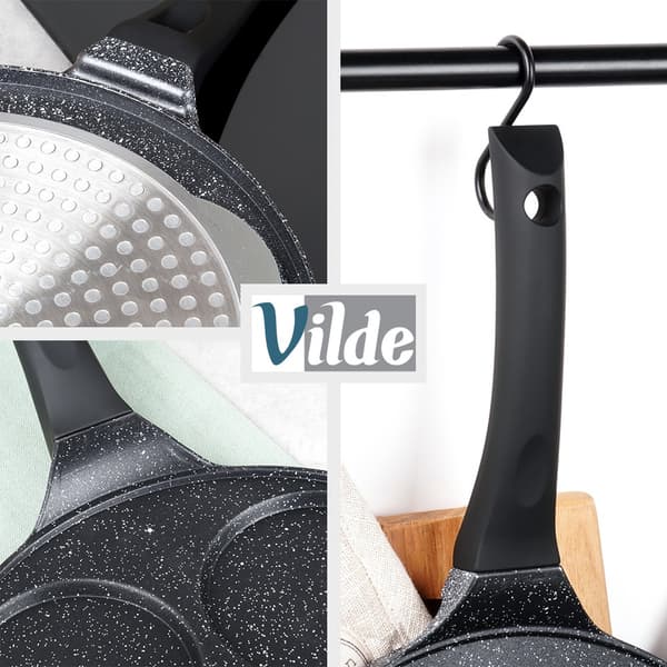 Granitpande til æg 4 huller BLACK LINE 26 cm