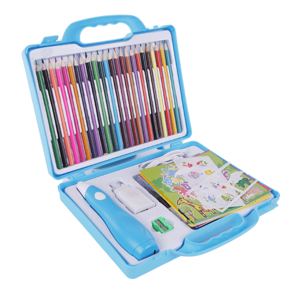 Elektrisk airbrush-tuscher og tuschpenne i etui