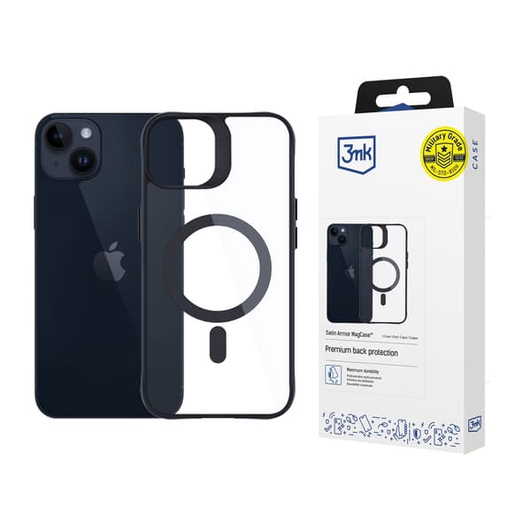 Apple iPhone 14 Plus – 3mk Satin Armor MagCase svart