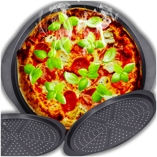 Bakplåt för pizzatarter XXL kolstålsplåt 33 cm
