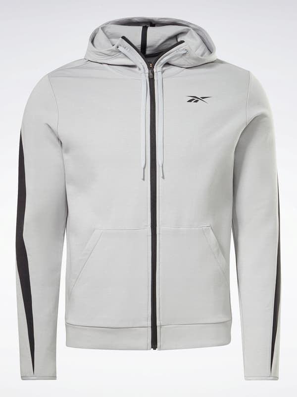 Reebok herrgrå huvtröja långärmad S