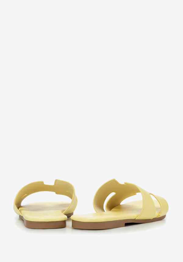 Wittchen dam flip-flops gula i ekoläder