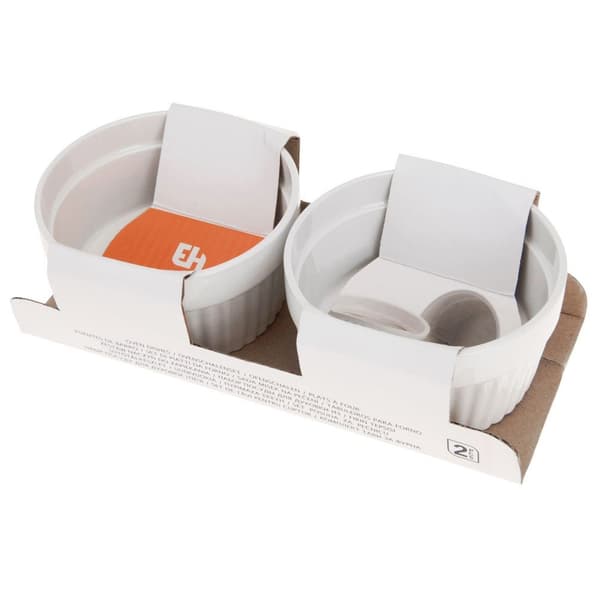 Bageskåle keramiske hvide 9,5 cm, 170 ml 2 stk.
