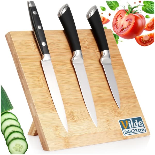 Bambus magnetisk knivholder 24x21 cm
