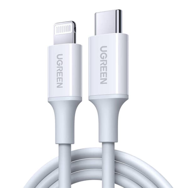 UGREEN US171 USB-C til Lightning-kabel, 3A, 0,25m (hvid)