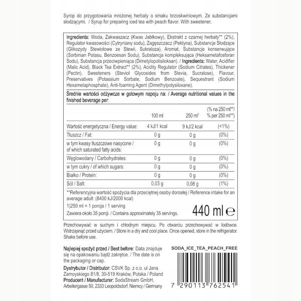 2 siraper Sodastream citron iste + persika noll socker persika
