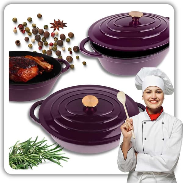 EMALJERAD GJUTJÄRNSPANNA 6L HAGE AUBERGINE