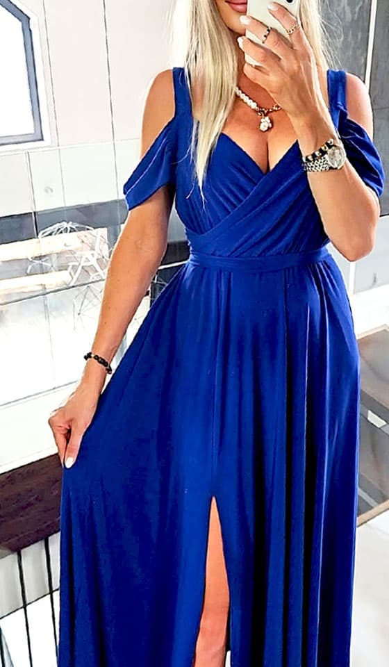 lång klänning med slits wrap fuchsia amarant för bröllop maxi rosa m