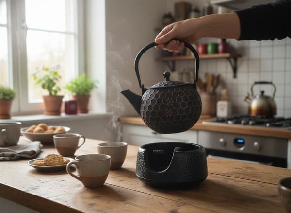 Støbejernskedel Bee 1,8L til te + tevarmer + gaffel