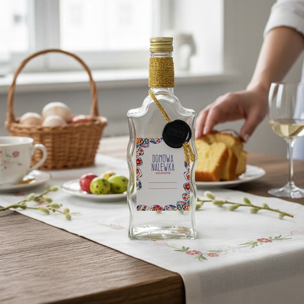 5x Flaskor för PÅSKLIKÖR Presentflaska FALA 500ml dekorerad 0,5l