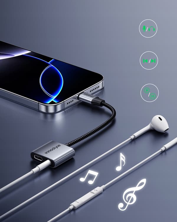 INNOSTYLE USB-C MINI JACK 3.5 ADAPTER AUX-KABEL FÖR SAMSUNG DAC