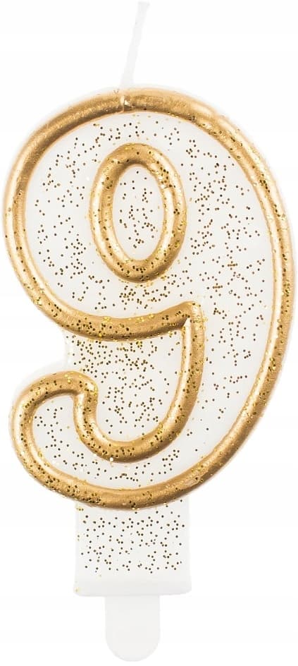 B&C ljus nummer 9, guldkonturer, 1-pack