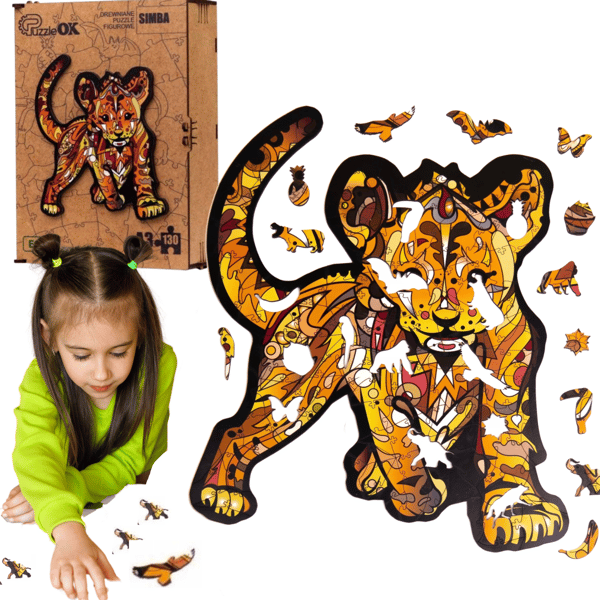 TRÄPUSSEL LEJONG LITEN TIGER SIMBA PuA4-00751
