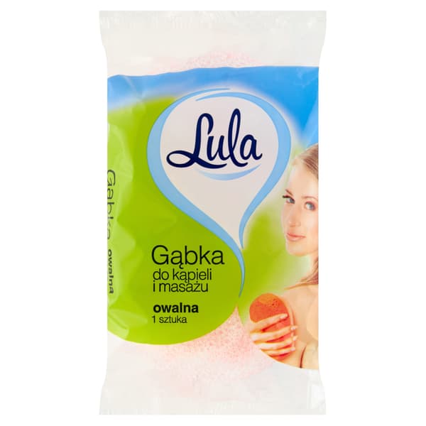 Oval bade- og massagesvamp med peelinglag 2 i 1 1 stk.