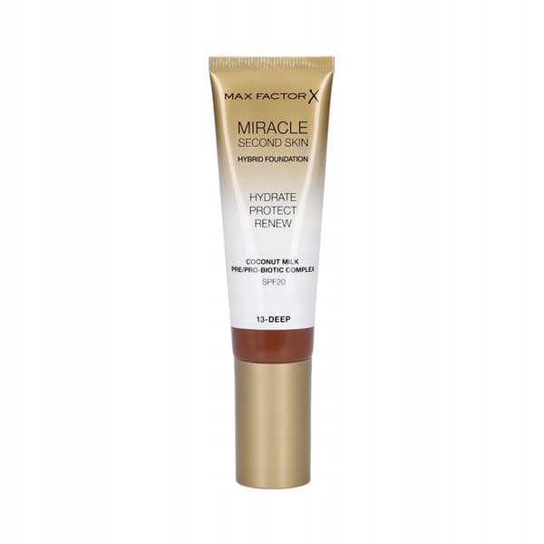 MAX FACTOR MIRACLE SECOND SKIN foundation til ansigtet - 013 MØRK - 30ml