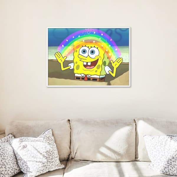 Målning med siffror med ram SpongeBob regnbåge 50x40 cm