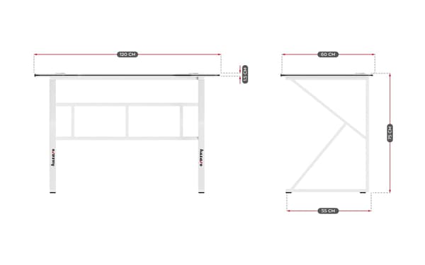 Huzaro Hero 1.6 Vitt Gamingbord
