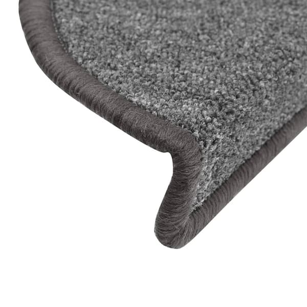 vidaXL trappemåtter 15 stk. 56x17x3 cm mørkegrå halvcirkelformede