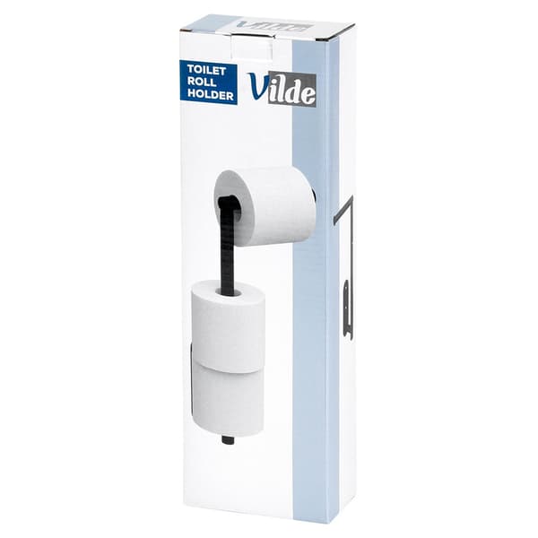 Teräksinen musta WC-paperin pidin 46,5 cm