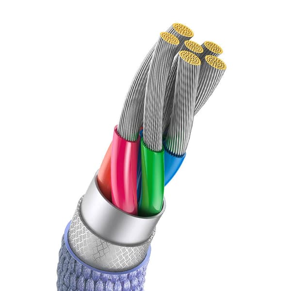 Baseus Crystal Shine USB-C-kaapeli, 100W, 2m (violetti)