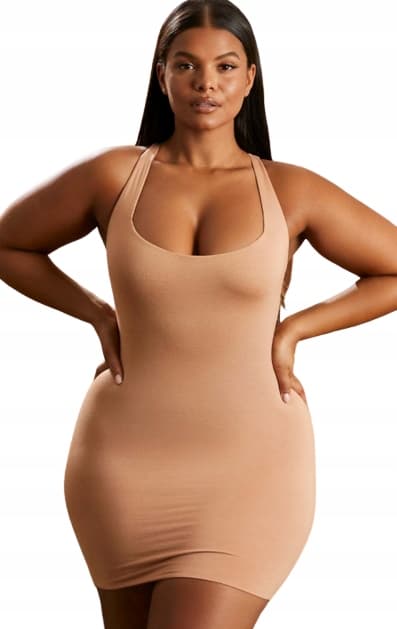 OH POLLY SLÄT BEIGE MINIKLÄNNING 38 0A9F5_D* T3A