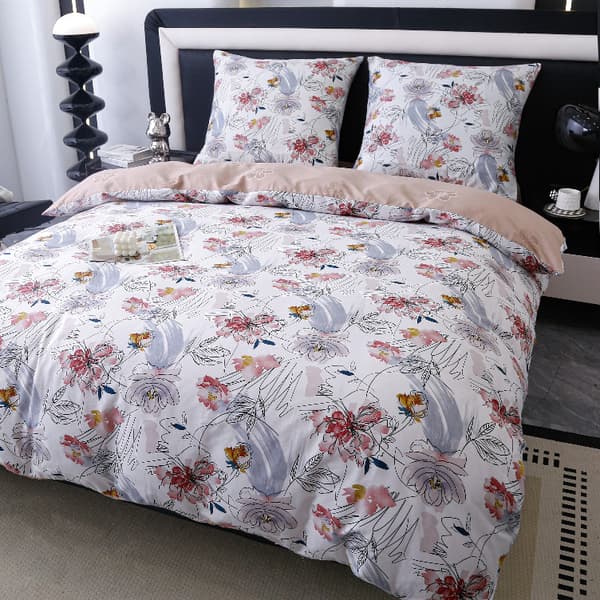 Sengesæt i bomuld premium 220x200 blomster