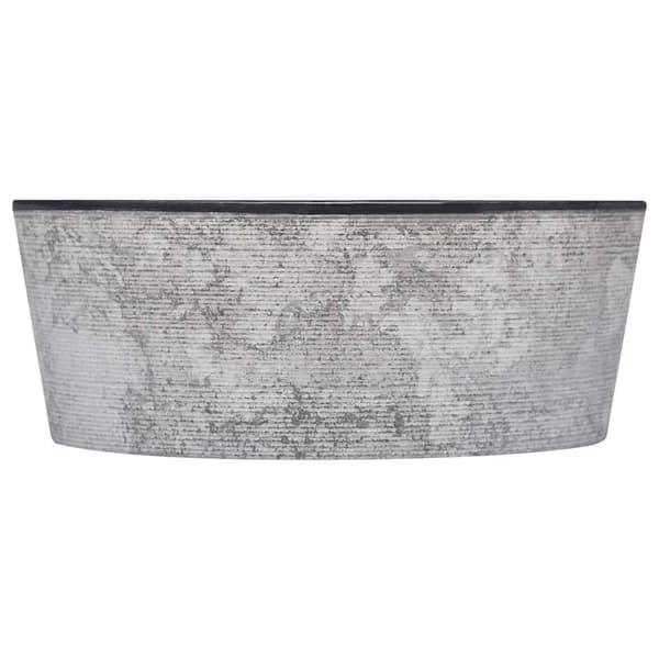 vidaXL håndvask, sort, Ø40x15 cm, marmor