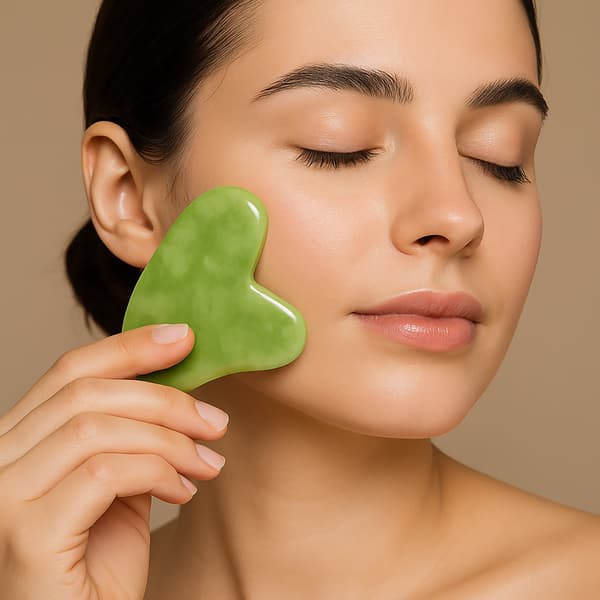 Jade rullemassager til ansigt, hals, under øjnene, gua sha sten 3 i 1