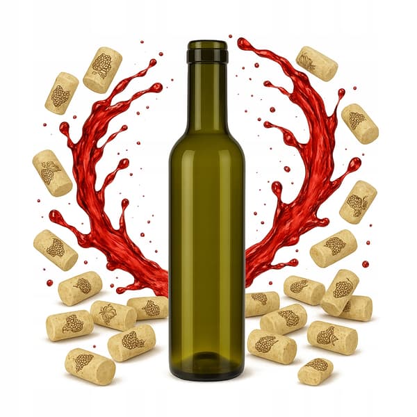SET 70x bruna glasflaskor 375ml för vin, sirap, olja, vinäger, alkohol