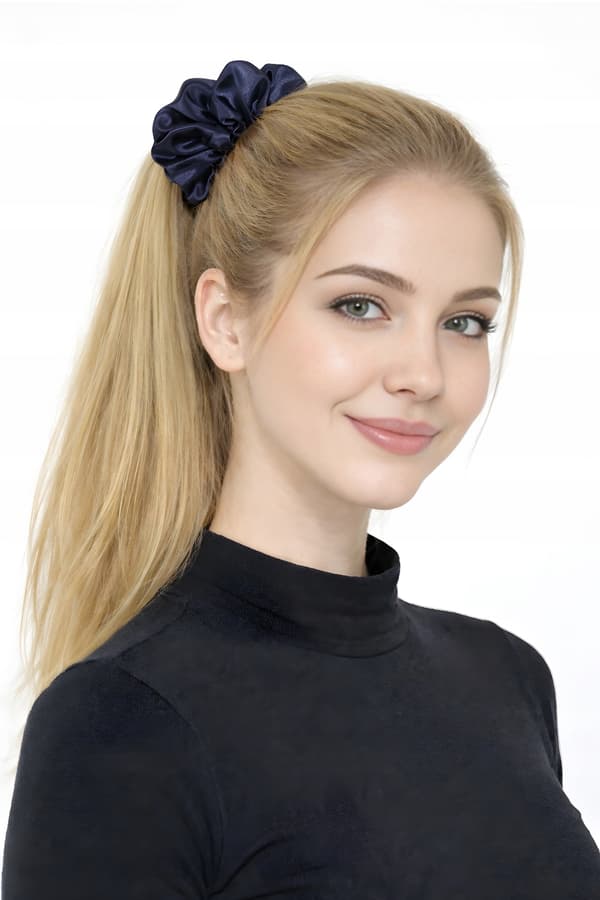2-PACK HÅRBAND i satin 13 cm ECRU MARINBLÅ