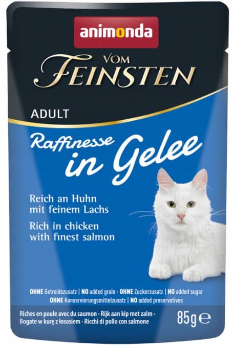 Animonda | Raffinesse in Gelee | Vådfoder til katte i gelé - 85 g pose - Kylling med laks 85 g