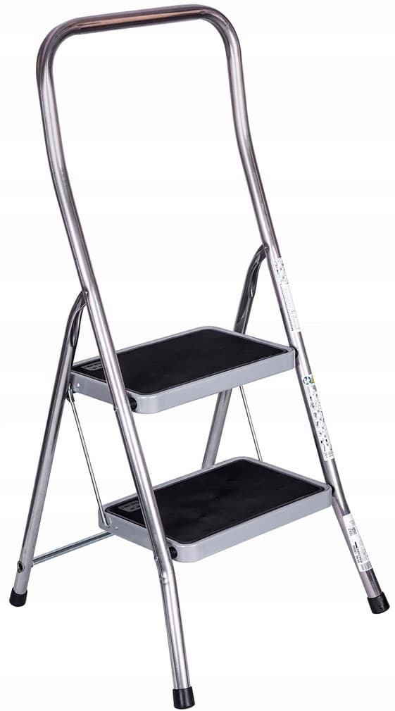 KRAUSE TOPPY XL fällbara aluminiumtrappsteg, 2 steg, silver
