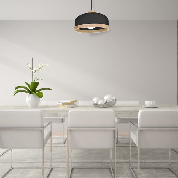 HÆNGELAMPE STUDIO 1 E27 SORT TRÆ MILAGRO MLP8851