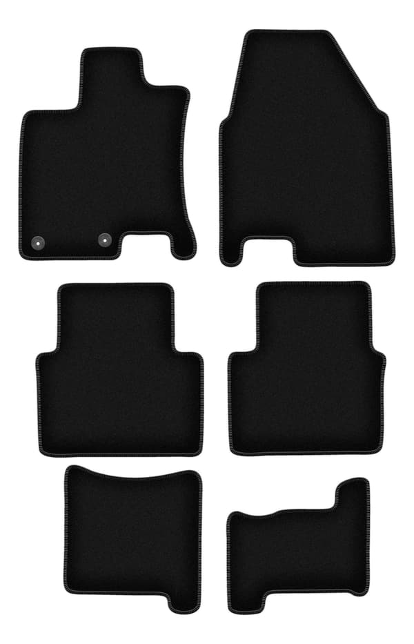 Velourmåtter BASIC sorte til Nissan Qashqai +2 crossover (2008-2013)