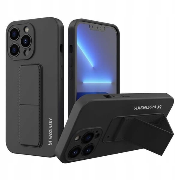 Wozinsky Kickstand Case silikone cover med stativ iPhone 13 mini sort