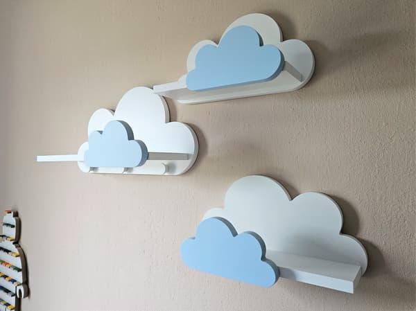 Cloud Shelves Set om 3 MOLI med galgar - Premium