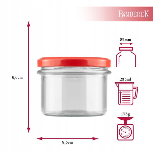 15x glaskrukke 235 ml honningmarmelade champignonpaté syltetøjsglas