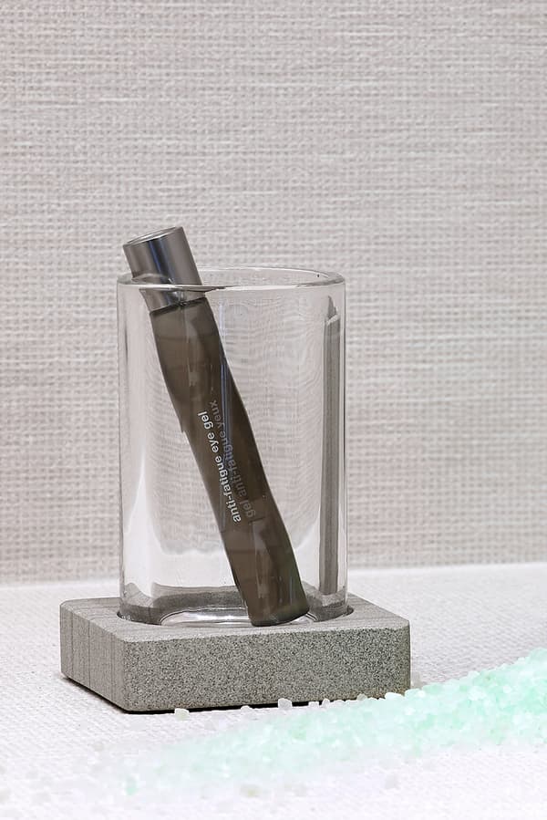 Q-BATH PREMIUM DECOR 1535 badeværelseskrus, grå marmor + glas