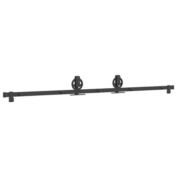 vidaXL Skjutdörrsmonteringssystem, 200 cm, Stål, Svart