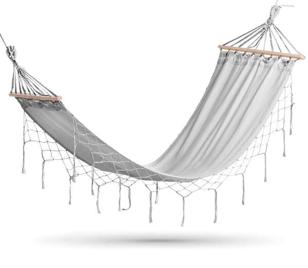 PARADISO-puutarhariippumatto, harmaa tupsuilla