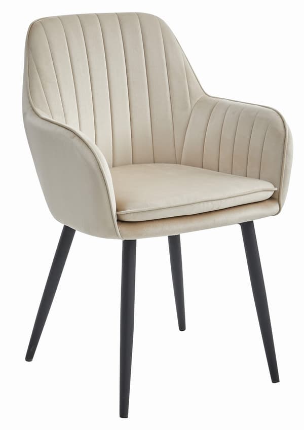 LUGO-tuoli - beige sametti / mustat jalat x 2