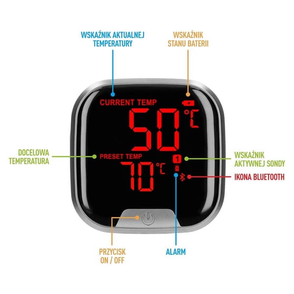 Bluetooth køkkentermometer, 2 sonder