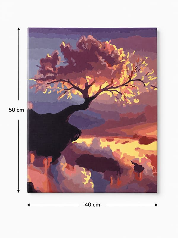 MALING EFTER TAL MED RAMME Billeder til maleri - Kirsebærblomst 40x50 cm
