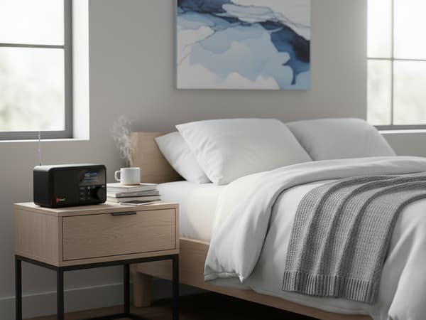 PREMIUM Pinell Compact bærbar DAB+/FM Bluetooth vækkeur batteri 8 timer