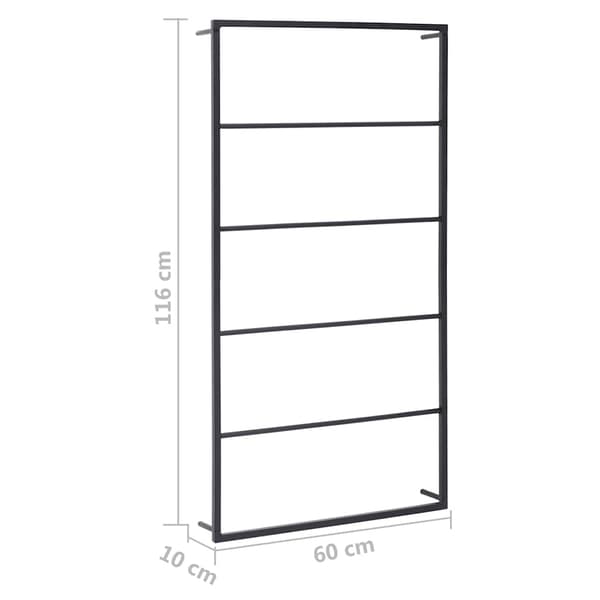 vidaXL håndklædestativ sort 60x10x116 cm stål